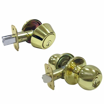 Combination Lockset, Polished Brass