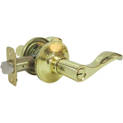 Reversible Naples Style Entry Lever Lockset in Polished Brass Finish