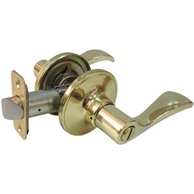 Reversible Naples Privacy Lever Door Lockset in Polished Brass Finish