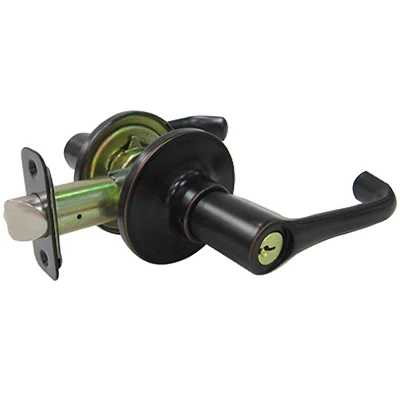 Reversible Milano Entry Lever Lockset in Aged Bronze Finish