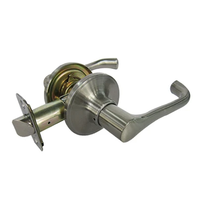 Milano Passage Lever Lockset In Satin Nickel - Reversible, Adjustable Latch