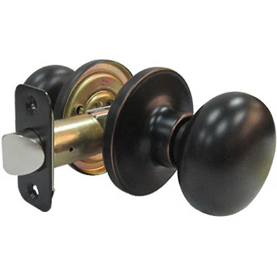Mushroom Passage Door Lockset in Aged Bronze Finish