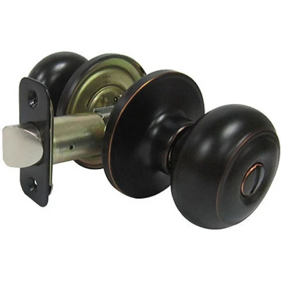 Verona Fancy Mushroom Privacy Door Knob Set in Aged Bronze Finish
