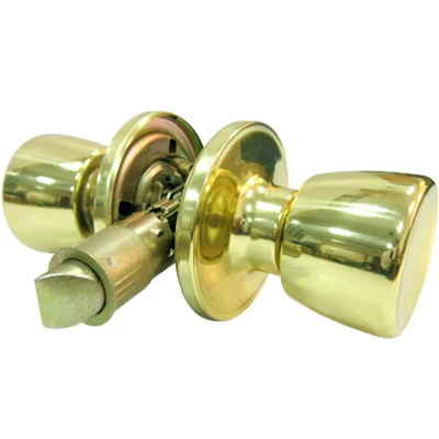 Tulip-style Knob Mobile Home Passage Lockset, Polished Brass, Model Ts730b-mh