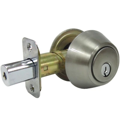 Satin Nickel Double-cylinder Deadbolt, Model Dlx22 Ka3z, Ansi Grade 3
