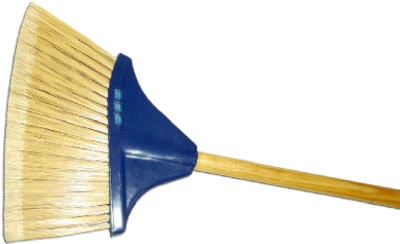 Pro Angle Broom with Flagged Plastic Bristles and 48 Inch Wood Handle