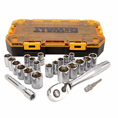 23-Pc. Socket Set, 1/2 In. Deep Drive, SAE/Metric