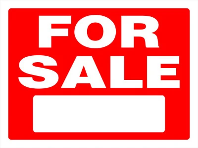 For Sale Sign, Red and White, 18 x 24-In.