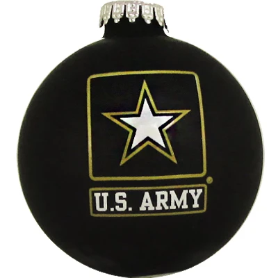 U.S. Army Glass Ornament, 3.25 Inches Diameter, Military Emblem Decoration