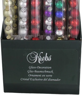 Mini Glass Ball Ornaments, Assorted Colors, 9 Pieces In Clear Tube