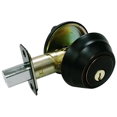 Wavelet Single-Cylinder Deadbolt Lock in Aged Bronze Finish