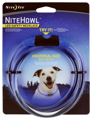 NiteHowl Rechargeable LED Safety Dog Necklace, Blue