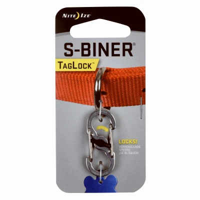 S-biner Taglock Stainless Steel Id Tag Clip With Center Locking Mechanism