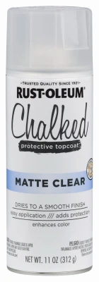 Spray Paint, Chalked Ultra Matte Finish, Clear Top Coat, 12-oz.