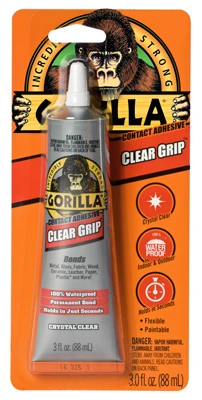 Clear Grip Adhesive, Clear, 3-oz.