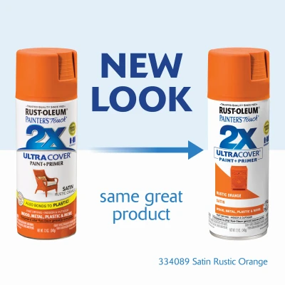 Painter's Touch 2X Satin Finish Spray Paint in Rustic Orange, 12 Ounce Can