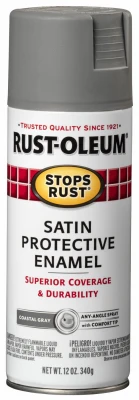 Stops Rust Satin Finish Spray Paint Coastal Gray 12 Ounce Can