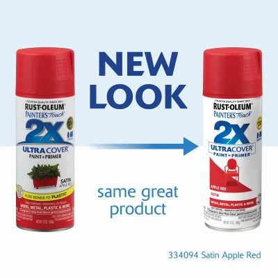 Painter's Touch 2x Ultra Cover 12 Oz. Satin Spray Paint, Apple Red