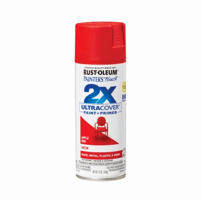 Painter's Touch 2x Ultra Cover 12 Oz. Satin Spray Paint, Apple Red