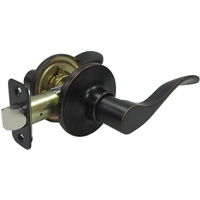 Reversible Bergamo Wave Lever Passage Lockset in Aged Bronze Finish