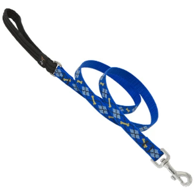 Dog Leash, Dapper Dog Pattern, 3/4 In. x 6 In.