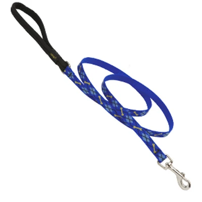 Dog Leash, Dapper Dog Pattern, 1/2 In. x 6 In.