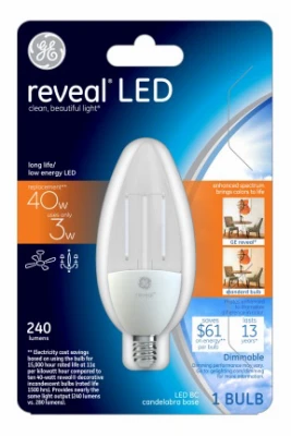 Reveal Light Color Bulb, Clear, 240 Lumens, 3.2-Watt