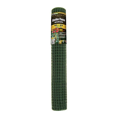 Garden Fence, Green Plastic, 4 x 50-Ft.