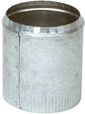 HVAC Duct Pipe Top Collar, Crimped, Galvanized, 28 Gauge, 7 In.