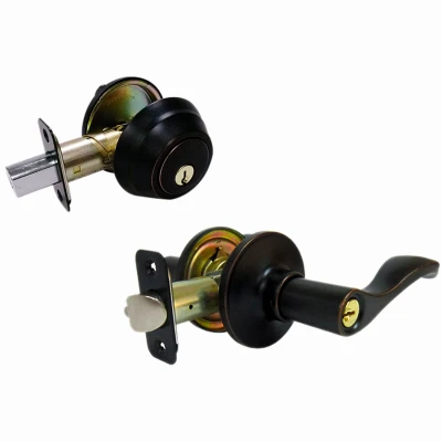 Single-Cylinder Deadbolt Lock in Aged Bronze Finish for Exterior Doors