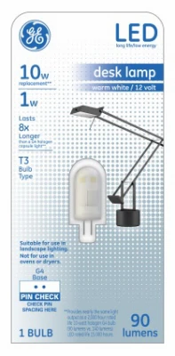 T3 LED Light Bulb, Warm White Frosted, Non-Dimmable, 90 Lumens, 1 Watt