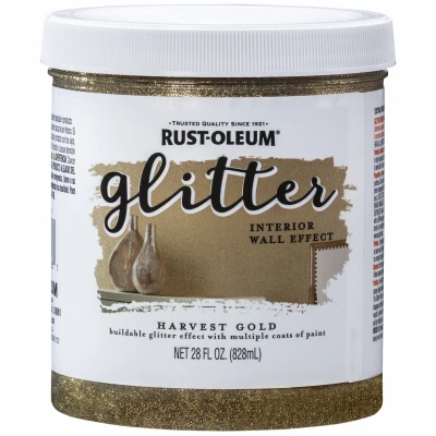 Glitter Interior Wall Effect Paint, Harvest Gold, Qt.