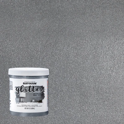 Glitter Interior Wall Effect Paint, Sterling Silver, Qt.