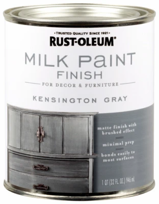 Milk Paint Finish, Light Gray, 30-oz.
