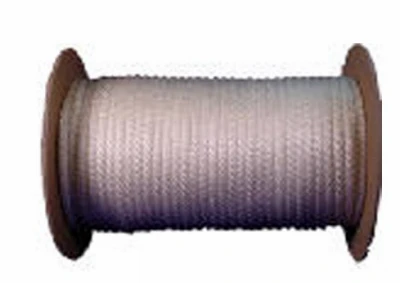 Nylon Rope, Solid Braided, White, 1/4 In. x 150 Ft.