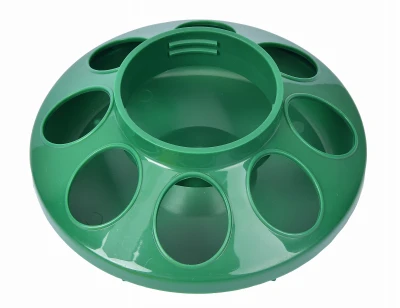 Chick Feeder for Qt. Jar, Green Plastic