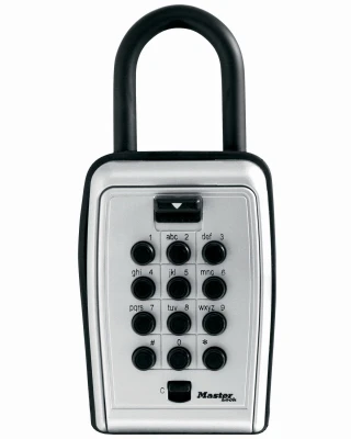 Lock Box, Push-Button, Portable, 3-1/8-In.