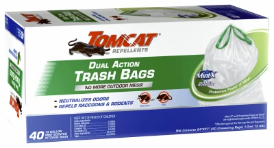 Trash Bags, Rodent Repellent, 13-Gal., 40-Ct.
