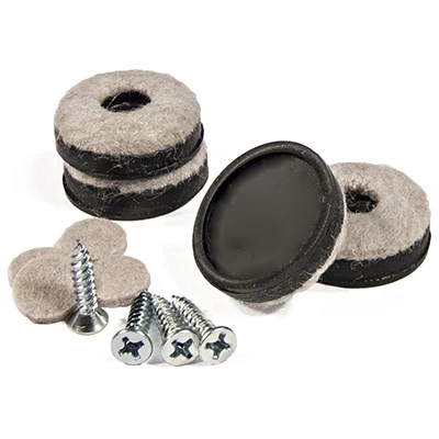 1-inch Round Felt Furniture Glides, Screw-on, Heavy Duty, 4-pk