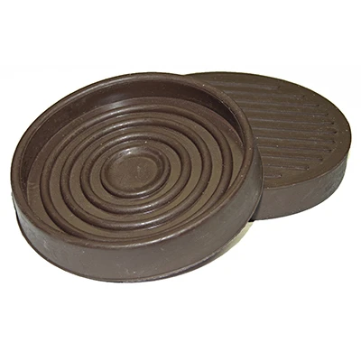 Furniture Cup, Non-Skid Brown Rubber, 3-In. Diam., 2-Pk.