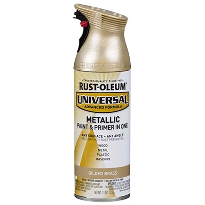Universal Paint & Primer Metallic Spray Paint, 1-Coat , Gilded Brass, 12-oz.
