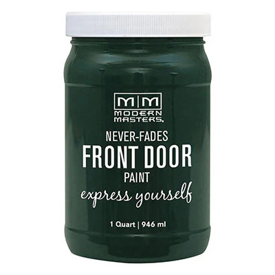 Front Door Paint, Successful Dark Green Satin, 1-Qt.