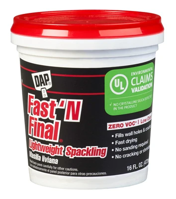 Fast ' N Final Spackling, Lightweight Formula, 1-Pt.