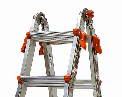 17-Foot Articulating Multi-Position Aluminum Ladder with Locking Hinges