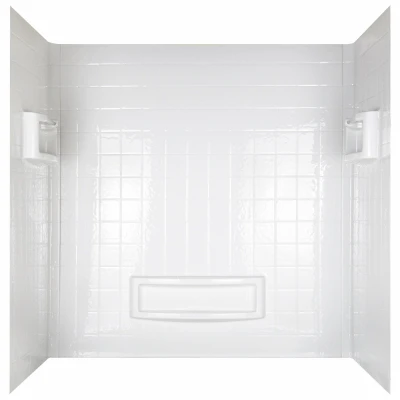 Distinction Bathtub Wall Surround Set, White, 3-Pc.