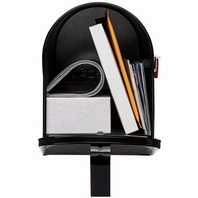 Mailbox-To-Go All-in-One Black Steel Mailbox and Post Combo