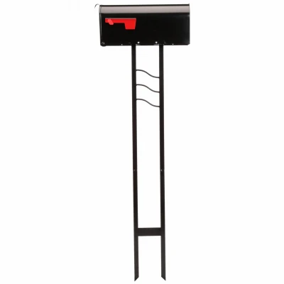 Mailbox-To-Go All-in-One Black Steel Mailbox and Post Combo