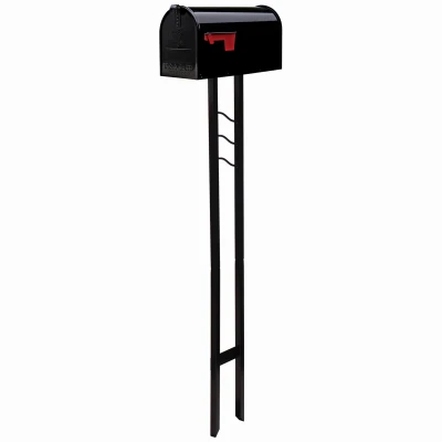 Mailbox-To-Go All-in-One Mailbox & Post Combo, Black Steel