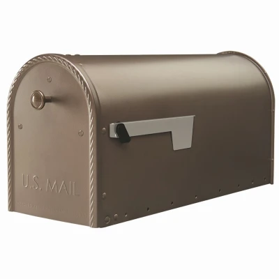 Edwards Post-Mount Mailbox, Large, Venetian Bronze Steel