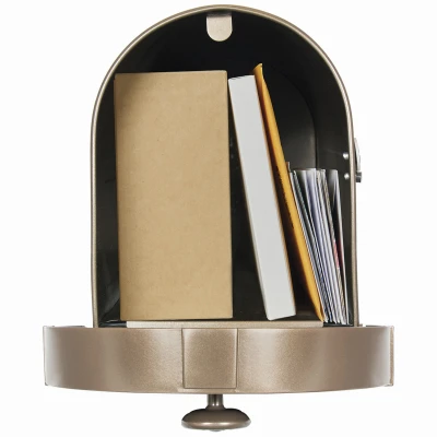 Garrison Large Post-Mount Mailbox in Venetian Bronze Steel Finish